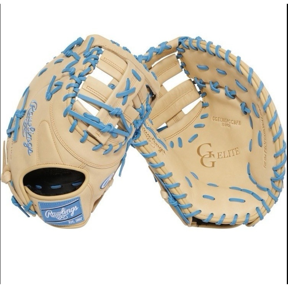 Rawlings GG Elite Series 1st Base Mitt 13" RHT Pro DesignCarolina Blue & Tan NEW